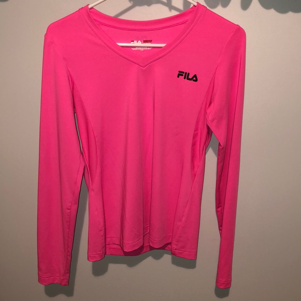 Pink Fila Long Sleeve Tee